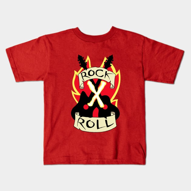 Rock X Roll Kids T-Shirt by artoflucas